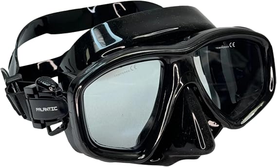 Palantic M36 Dive Masks Farsighted Lens Silicone Snorkel Mask with Full Magnification Lenses, Tempered Glass, Leak-Proof Skirt Clear Underwater Vision, Black