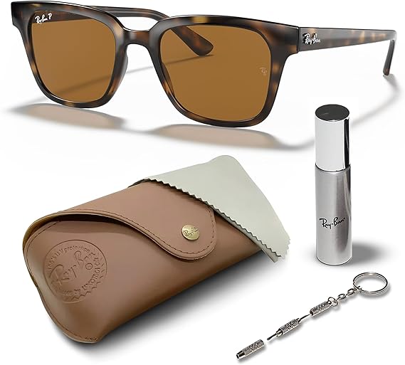 Ray-Ban RB4323 Square Shape Sunglasses with Official RAYBAN Eyewear Kit