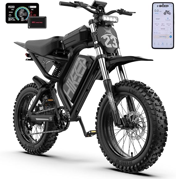 Electric Dirt Bike for Adults - 52V 40Ah Fat Tire E-Bike with 20x4.0 Tires, Full Suspension, Dual Hydraulic Brakes, NFC Start, Safety Tested to UL 2849