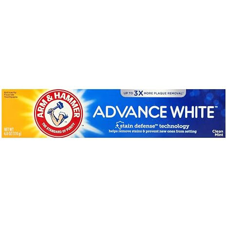 ARM & HAMMER Advance White Extreme Whitening with Stain Defense Toothpaste, 6 oz (Pack of 4)