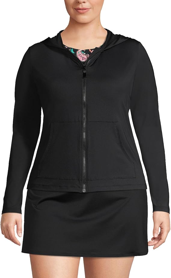 Lands' End Women's UPF 50 Hooded Rash Guard