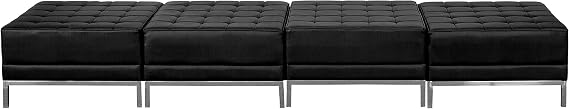 Flash Furniture HERCULES Imagination Series Black LeatherSoft Four Seat Bench