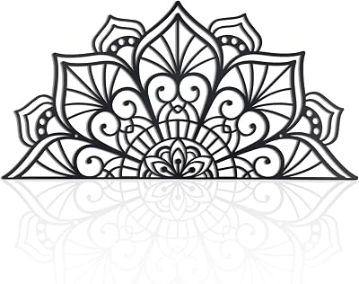 OYEFLY Metal Mandala Wall Art,Vintage Wall Decor Black Medium
