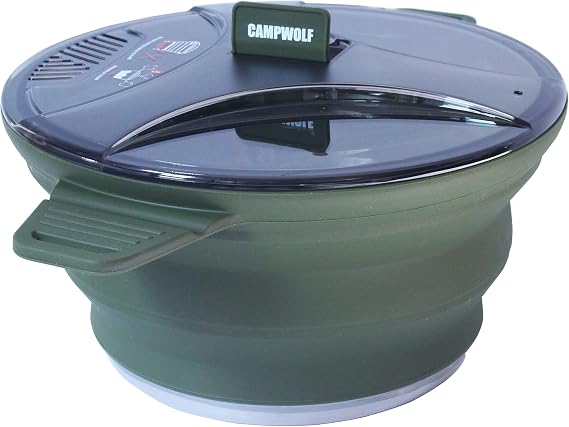 2.5L Collapsible Camping Cook Pot,Portable Cookware for Outdoor Hiking (Dark Green)