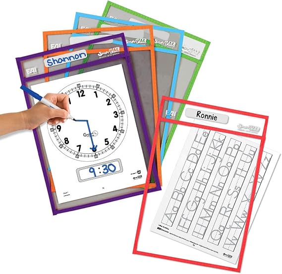 EAI Education SmartPAL Dry-Erase Sleeves: Assorted Colors - Set of 10