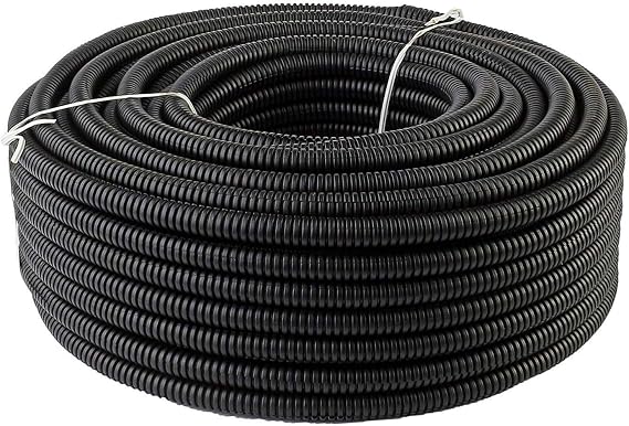 100 FT 1/8 13mm Black Split Loom Conduit Polyethylene Tubing Twice the Density of Our Competitors