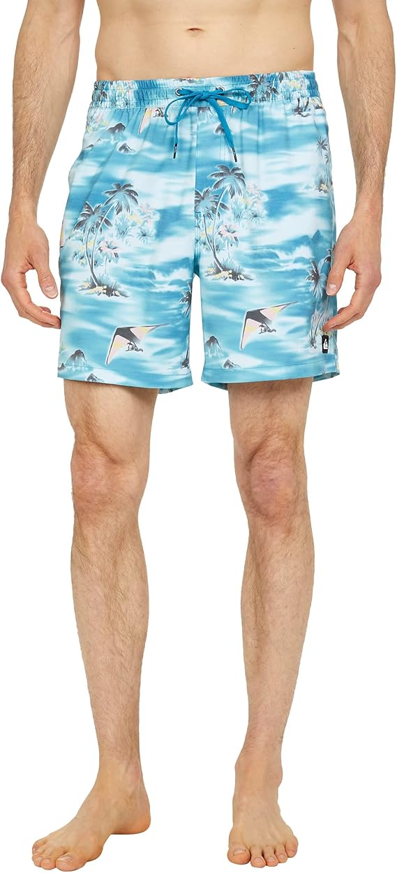 Quiksilver Men's 17 Inch Elastic Waist Swim Trunk Bathing Suit Short