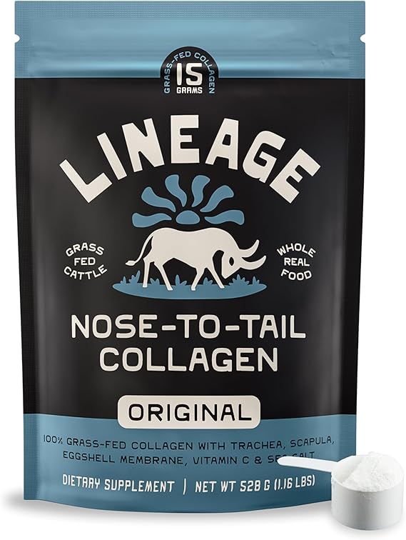 Lineage Provisions Grass Fed Collagen Powder, 30 Servings