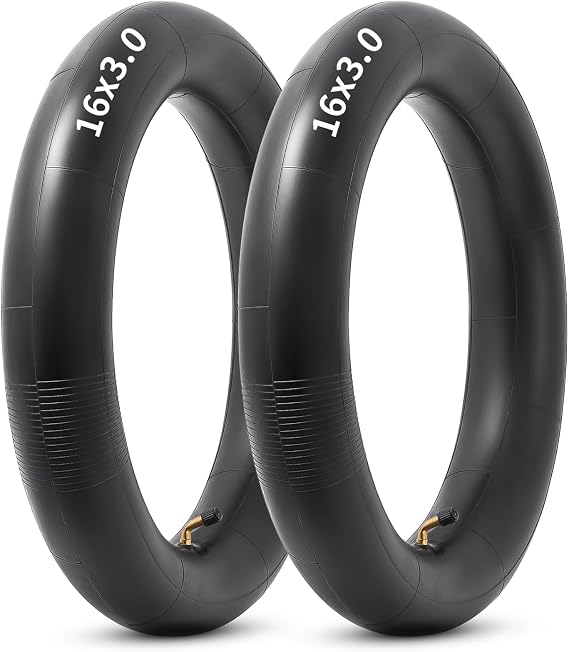 16x3.0 Replacemen Inner Tube, 16 x 3.0 Bike Tube with Bent Valve Stem Compatible with 16x3.0 16x3.25 16x3.5 E-Bikes Electric Scooters Mopeds Chopper Bikes and Folding Bikes 2Pcs