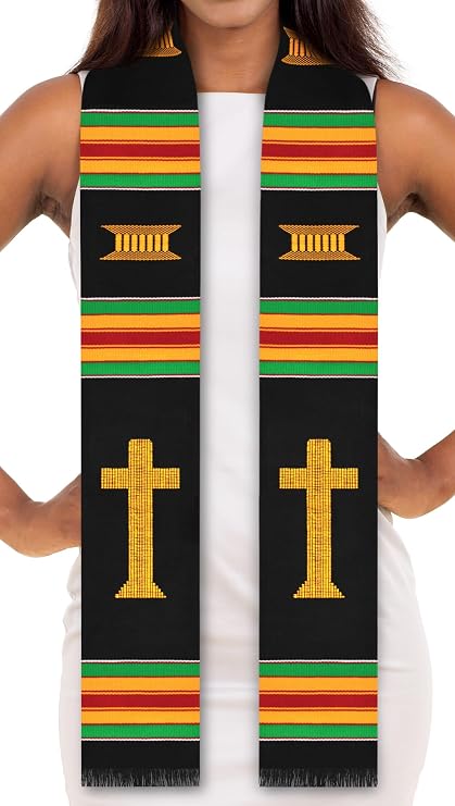 Premium Handwoven Christian Kente Cloth Stole