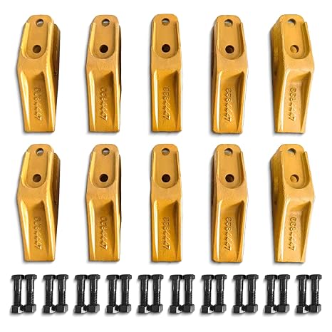 6684447 Trenching Bucket Teeth 10Pcs | Skid Steer Backhoe Bolt on Tooth with Bolt and Nuts Excavator Bucket Teeth Accessories