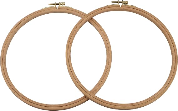 2 Pack 6 Inch Wood Embroidery Hoop, Guofa 15CM Round Beech Wood Cross Stitch Hoops for DIY Decoration