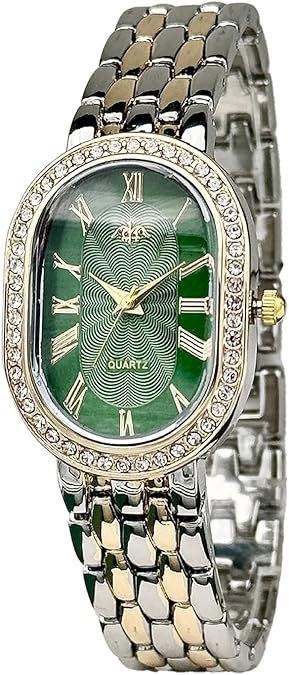 Women Vintage Rome Watch Oval Case Dress Watches | Adjustable Stainless Steel Watch Band Waterproof watch Analog Quartz Watch