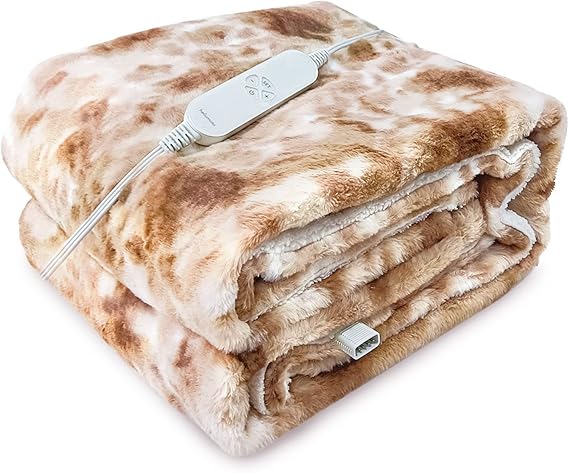 Electric Blanket, Ultra Soft Heated Blanket with 12 Heat Settings & 8 Timer Settings, Machine Washable -50'' x 60'' - CF01