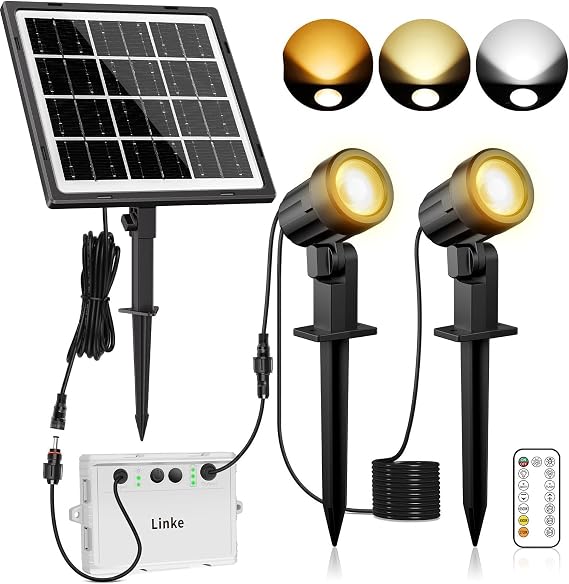 Linke Solar Spot Lights Outdoor, 2 in 1 Solar Garden Lights Dusk to Dawn [Energy Class F]