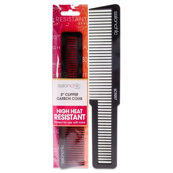 Scalpmaster Salonchic 8" Clipper Carbon Comb #SC9257