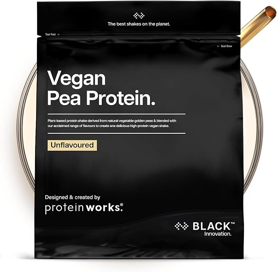 Protein Works | Vegan Pea Protein - Black, Unflavoured, 500g