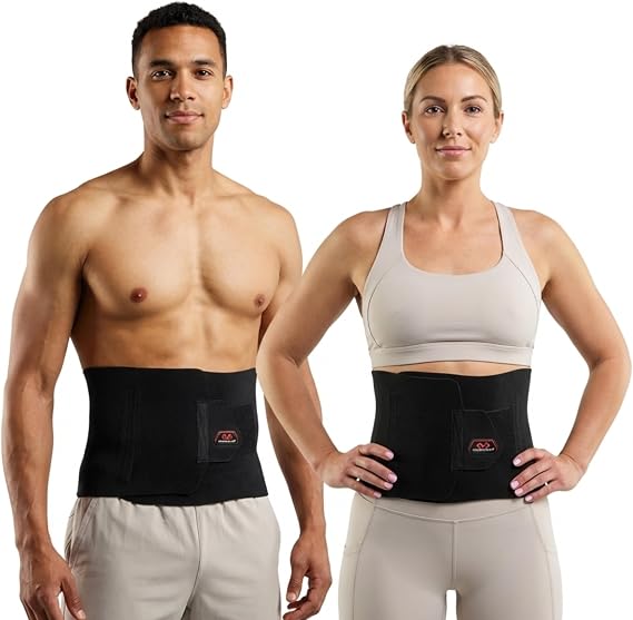 McDavid Sweat Band & Waist Trimmer Belt for Men, Back Support, Improves Posture During Workouts, Waist Trainer For Men