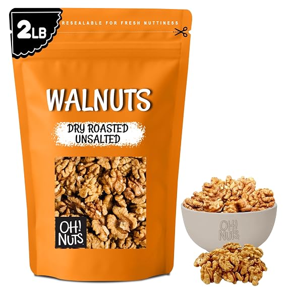 Oh! Nuts Walnuts, Dry Roasted Unsalted, 2 lb
