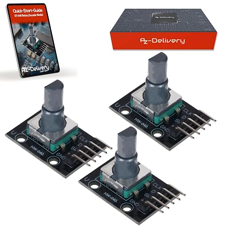 AZDelivery 3 x KY-040 Rotary Encoder Rotary Encoder Module Compatible with Arduino Includes E-Book!