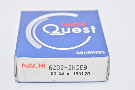 6202-2NSE9 C3 NACHI Brand Rubber Seal Ball Bearing | 15x35x11 mm | Double Sealed | 6202 2RS 6202RS