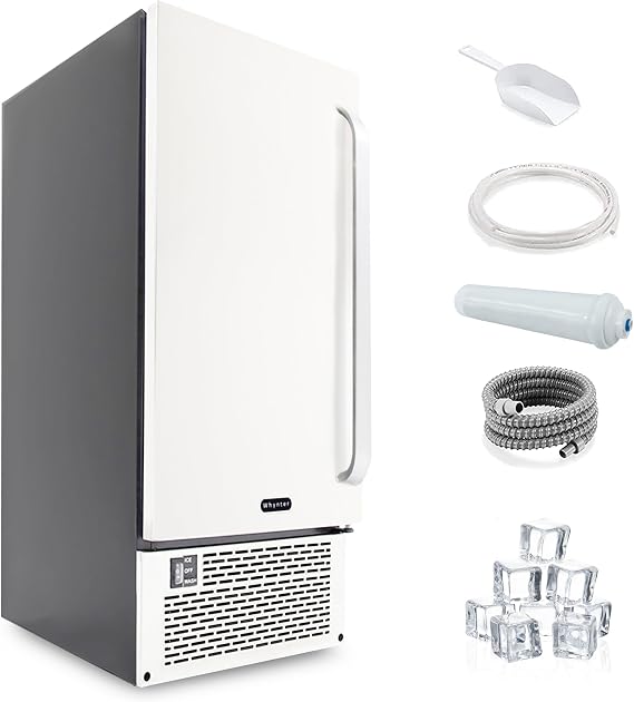 Whynter built-in Ice Maker Machine 15 Inch Wide Stainless Steel UIM-502SS Under-Counter 80 Lb/Day with NSF Inline Water Filter