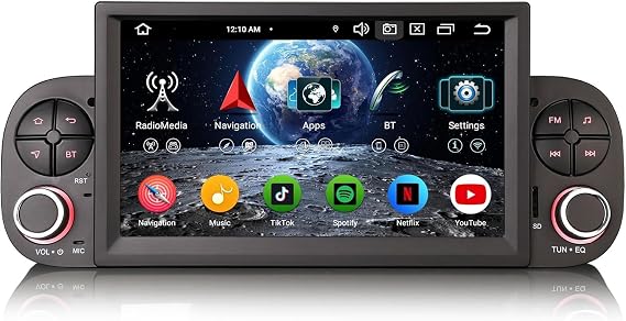 Erisin Android 16 4GB+64GB Car Stereo SatNav Radio for Fiat Panda 2013-2020