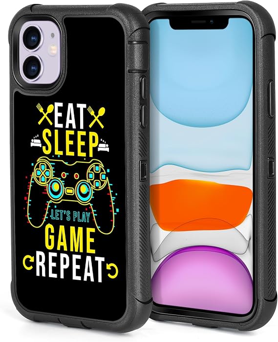 for iPhone 11 Case Cool Eat Sleep Game Repeat