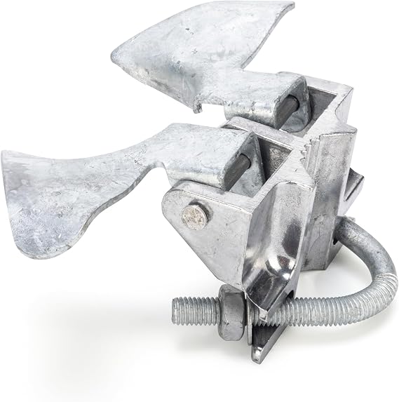 1-3/8" Gate Frames and 2-3/8" Gate Posts Chain Link Gate Latch, Heavy Duty Fence Gate Latch for Chain Link Fence, Galvanized Butterfly Latch with Padlock for Farm Fence, Metal Gates, 1 Pack