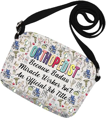 MNIGIU Funny Orthopedist Gift Ortho Crossbody Bag for Bone Doctor Orthopedic Surgeon Chiropractor