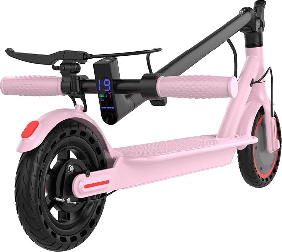 Electric Scooter - 350W/500W Motor, 8.5"/10''Solid Tires, Up to 19/22MPH& 16/21/23Miles Long-Range Portable Commuting Scooter for Adults with Double Braking System