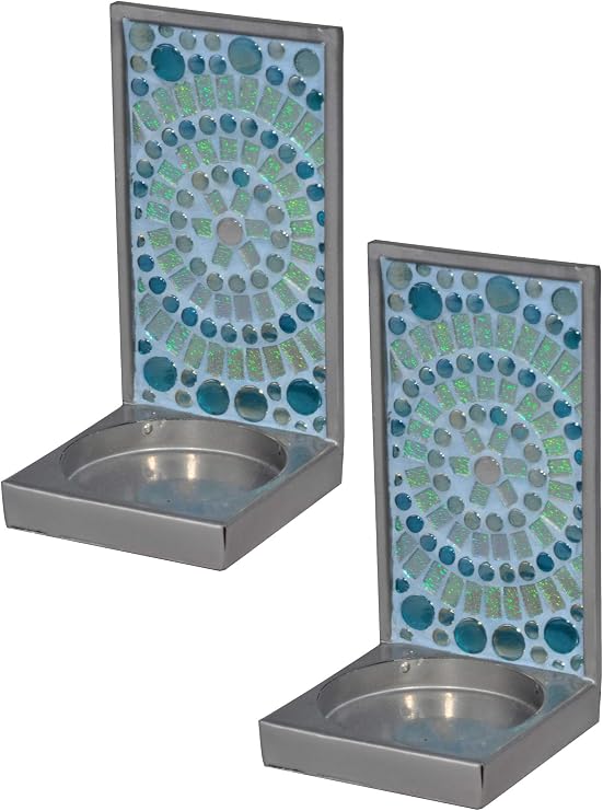 Dale Tiffany Springdale Candle Holder, Green, Blue