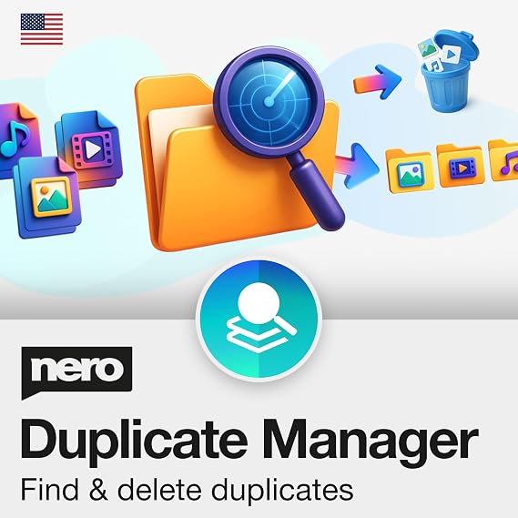 Nero Duplicate Manager | Detect & Remove Duplicate Photos, Videos & Music Files | Organize Your Media Library | Supports HEIC/HEIF, RAW, JPG, PNG | Lifetime License | 1 PC | Windows 11 / 10 / 8 / 7