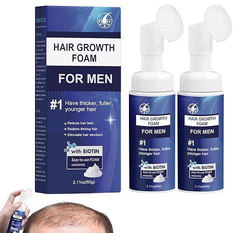 Hair Growth Foam for Men Renewhair-X Hair Growth Serum Foam Hair Regrowth Foam Anti-Hair Loss Foam Hair Treatment For All Hair Types (2 Pieces)