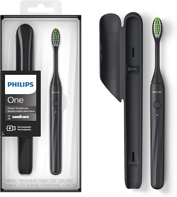 Philips Sonicare One Rechargeable Electric Toothbrush, 1 Brush Head, Shadow