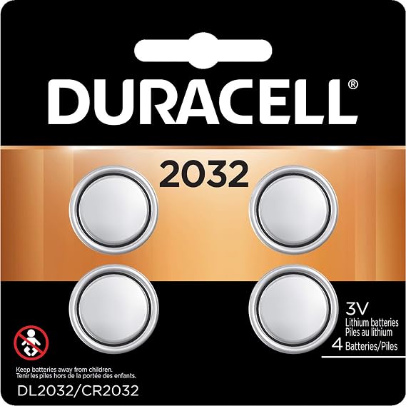 DURACELL 2032 3V Lithium Battery, Black