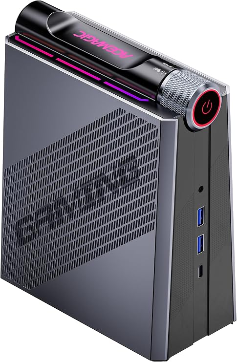 ACEMAGIC AM08Pro Mini Gaming PC Ryzen 9 6900HX+ AMD Radeon 680M (up to 4.9GHz) Mini Computers 32GB DDR5 1TB NVMe SSD Mini PC [3 Modes/RGB Lights] Mini Desktop Computer/WiFi6/BT5.2/4K UHD