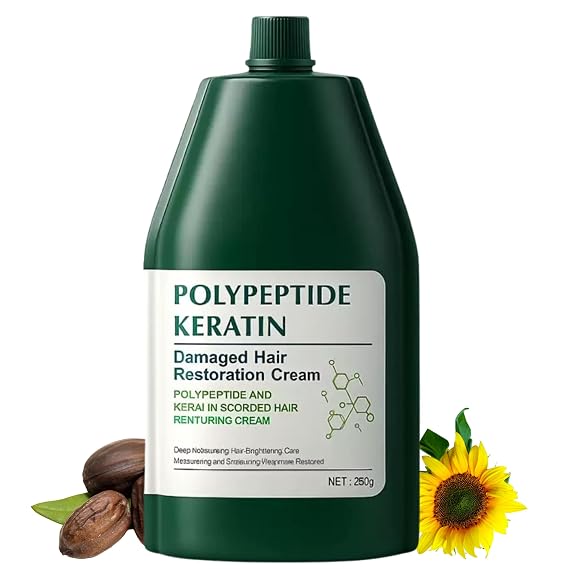 Polypeptide Keratin Hair Mask, polipeptide keratin, Deep Conditioning Hair Treatment for Dry Damaged Hair, Mascarilla Para El Cabello, Hydrating Smoothing Repairing for Lasting Shine