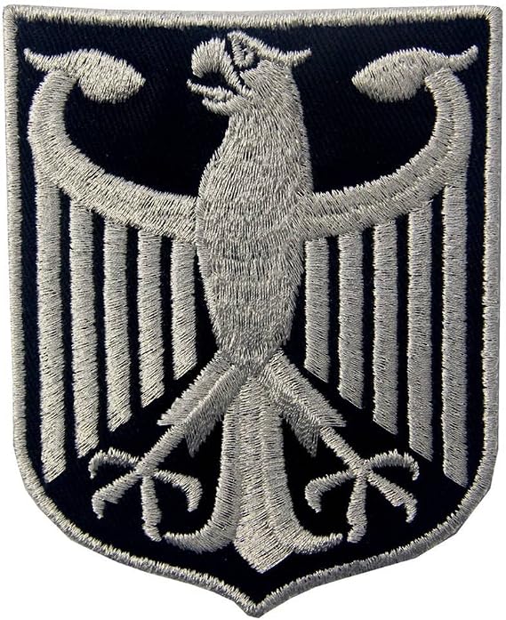 Germany Coat of Arms German Eagle Shield Metallic Embroidered Iron On Sew On Patch
