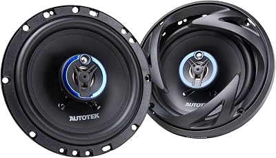 Autotek Street Machine 6.5 Inch 3-Way Car Audio Coaxial Speakers with Neo Mylar Soft Dome Tweeters for Crystal Clear Sound and Poly Cones, Pair