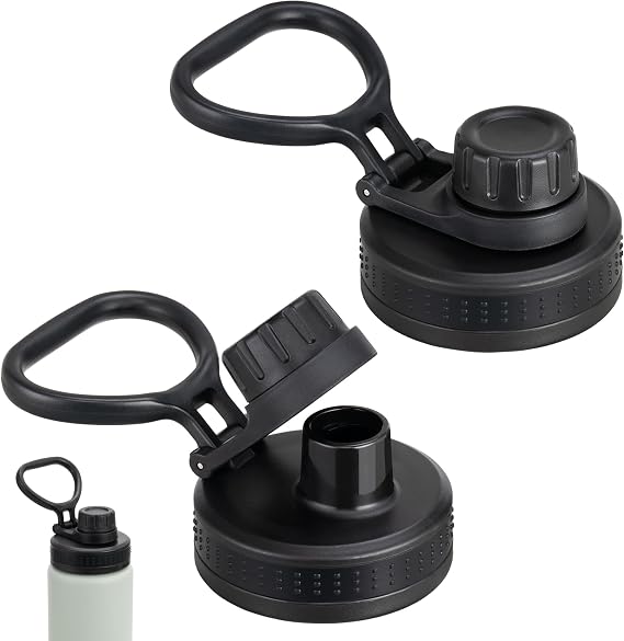 Chug Lid for Simple Modern Summit 14 18 22 30 32 40 oz Water Bottle | Replacement Lid with Ergonomic Handle, Leak-Proof Spout Cap for Sports Gym, BPA Free (2 Pack)