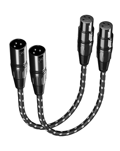 Short XLR Cables 1ft 2 Pack, XLR Microphone Cable