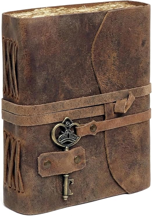 cuero Vintage Leather Journal - Handmade Refillable Leather Bound Notebook with Deckle Edge Paper, Antique Travel Diary, Writing Journal for Men & Women - Vintage Notebook Binder (4 by 6 inch)