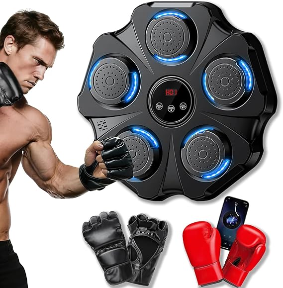 2026 Upgraded Music Boxing Machine - Interactive Punching Trainer, Large Size Wall Mounted Electronic Boxing Target with Adult & Kids Gloves, 9 Modes & 9 Speeds for Adults & Kids