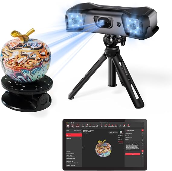 Revopoint MetroX Pro 3D Scanner, Blue Laser Scan, for 3D Printing, Standard | 0.01mm, Industrial-Grade Precision, Full Color Scan, Reverse Engineering/Automotive Modeling, 4 Scanning Modes, for Win/macOS
