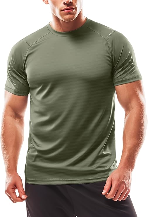 Zengjo Workout Shirts for Men Quick Dry Moisture Wicking Athletic T-Shirt
