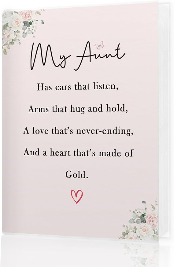 Aunt Gifts Photo Album 4x6, Aunt Auntie Gifts for Mother's Birthday from Niece Nephew Small Photo Album Book with 18 Pockets Hold 36 Pictures, Auntie Gift Ideas