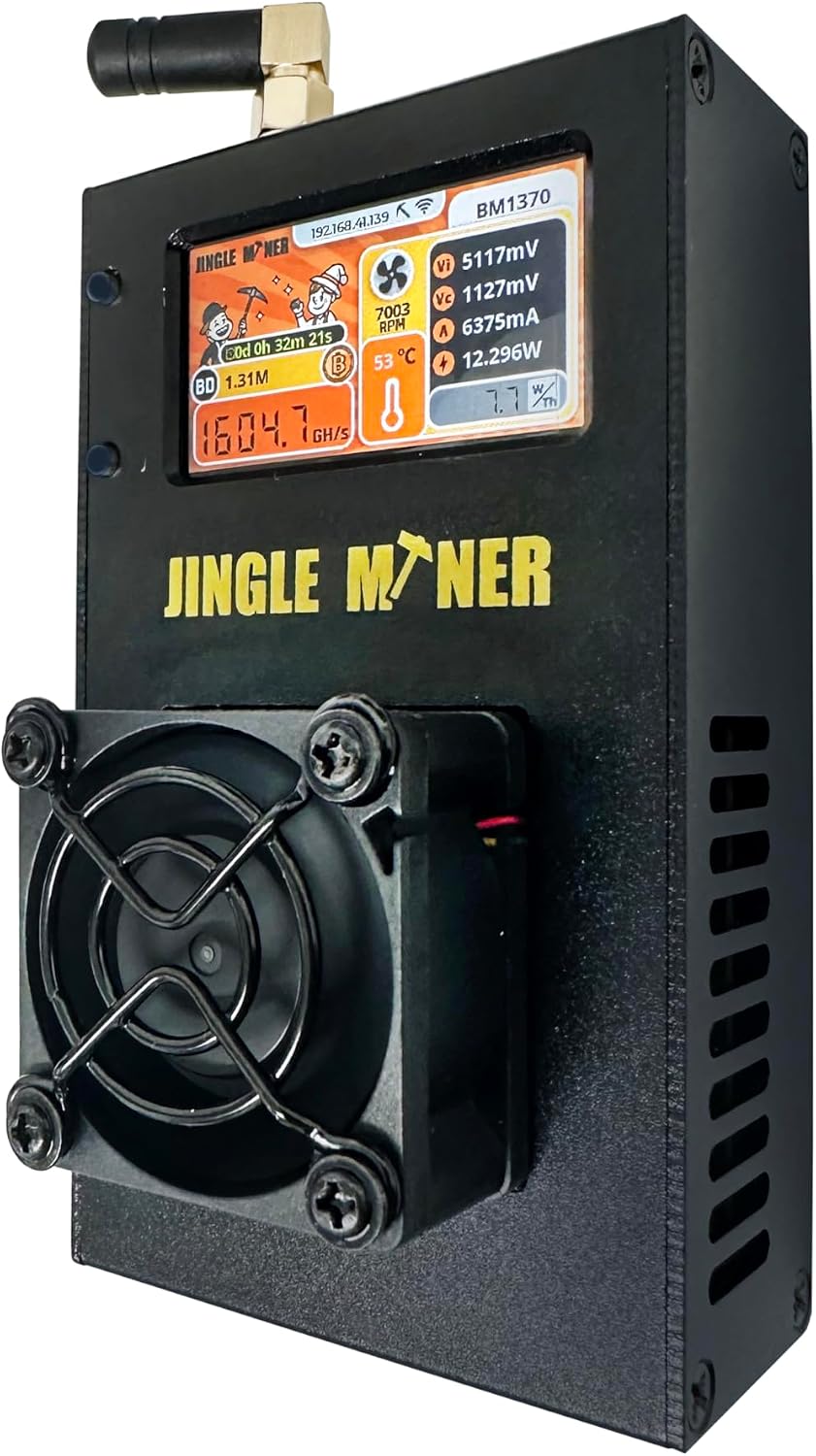 in Stock New Jingle Miner BTC Solo Lite 1.2Ths 23W Asic Miner 19.17jGh BM1370 ASIC chip Bitcoin Mining initially Designed for Antminer S21 Pro