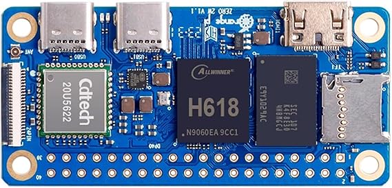 Orange Pi Zero 2W 2GB RAM DDR4 Mini PC Allwinner H618 WiFi Bluetooth 5.0 Onboard Antenna BLE SBC for Single Board Computer, Support 4K Display Run Android 2GB RAM, No Extended Board