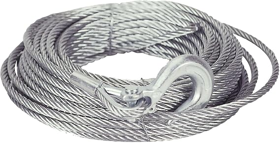 Mile Marker 19-50020C Single 3/8 x 100 Replacement Steel Cable with Removable Hook for Trucks - for Winches 9,500 to 12,000 lbs. - Engineered for Durability & Convenience